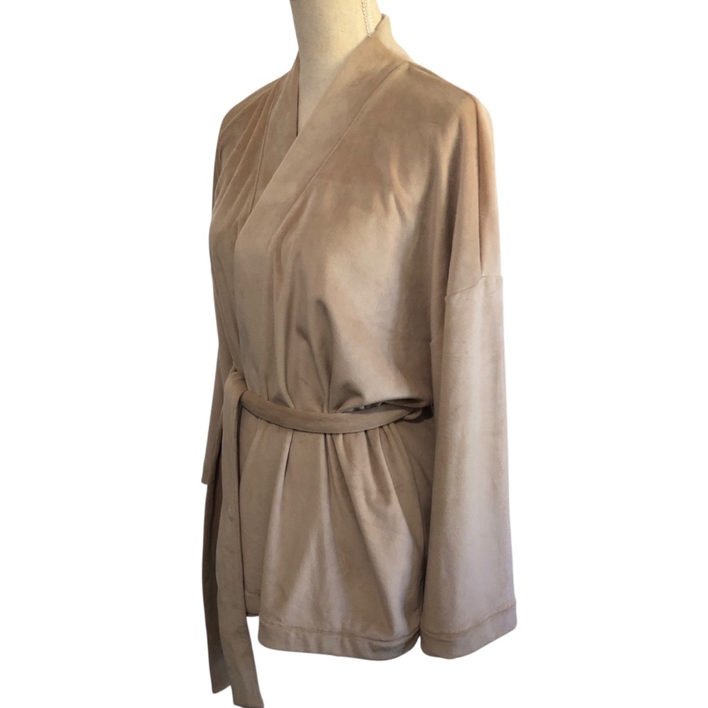 Skims Velour Sleep Top Sienna Wrap Pajama Top Short Robe XS